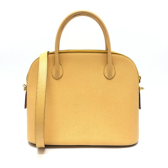 CELINE Vintage Bowling Shoulder Bag Yellow Beige Based GoldHardware - Picture 1 of 10